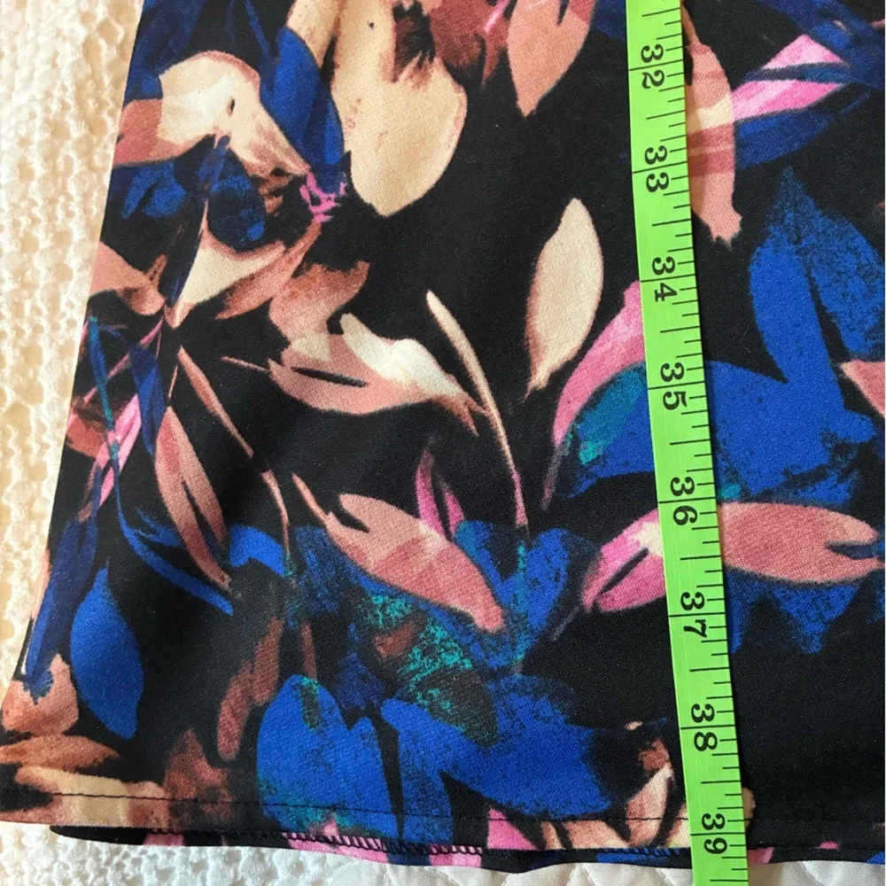 London Times Abstract Floral Printed A-Line Dress Size 16 Spring - Picture 9 of 9
